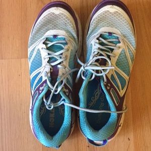 Hoka one one tennis shoes, very wide and smooshy